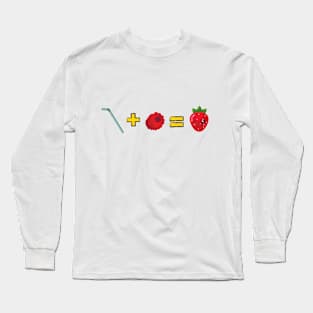 Straw Plus Berry Equals Strawberry Long Sleeve T-Shirt